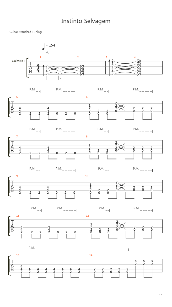 Instinto Selvagem吉他谱