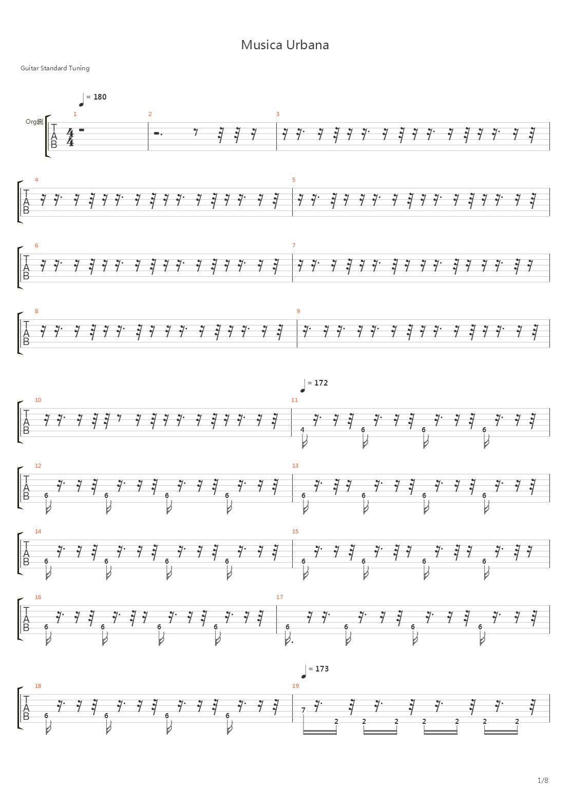 Musica Urbana吉他谱
