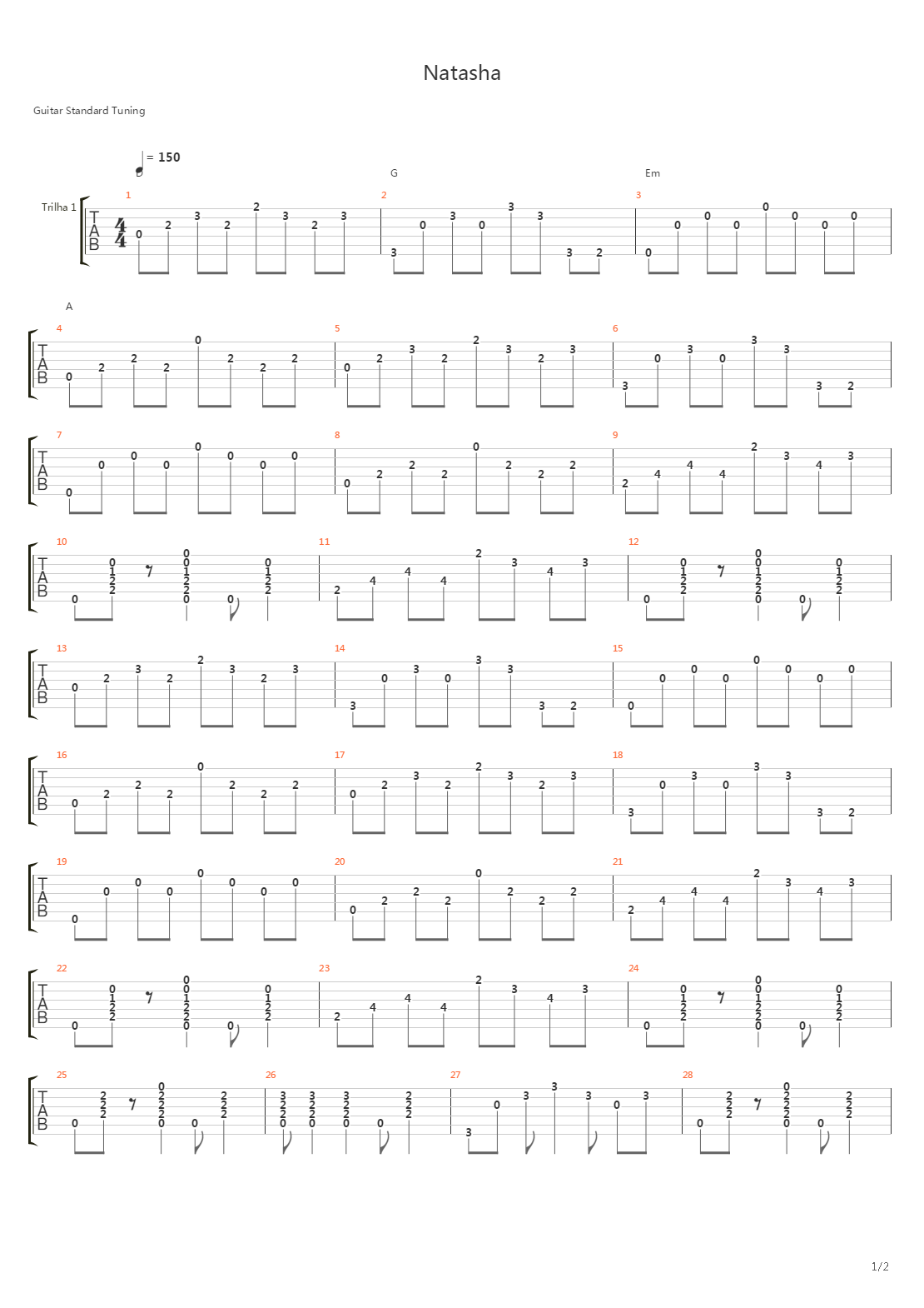 Natasha吉他谱