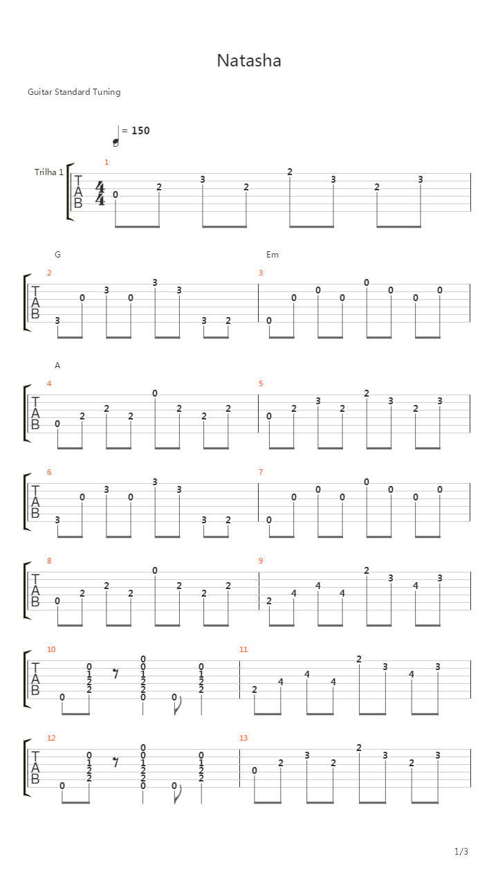 Natasha吉他谱