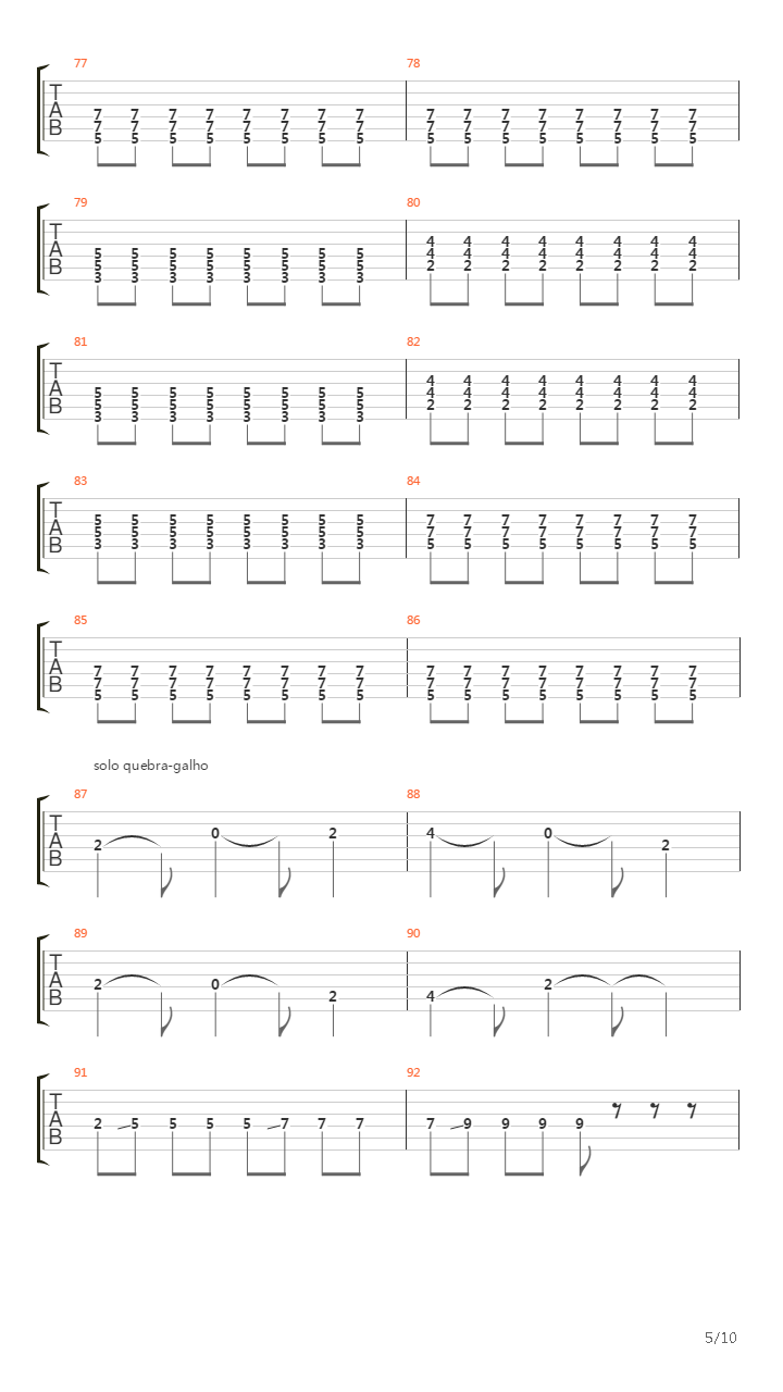 Quatro Vezes Voc吉他谱