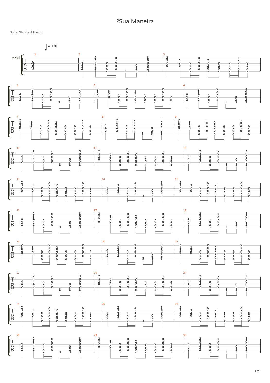 Sua Maneira吉他谱