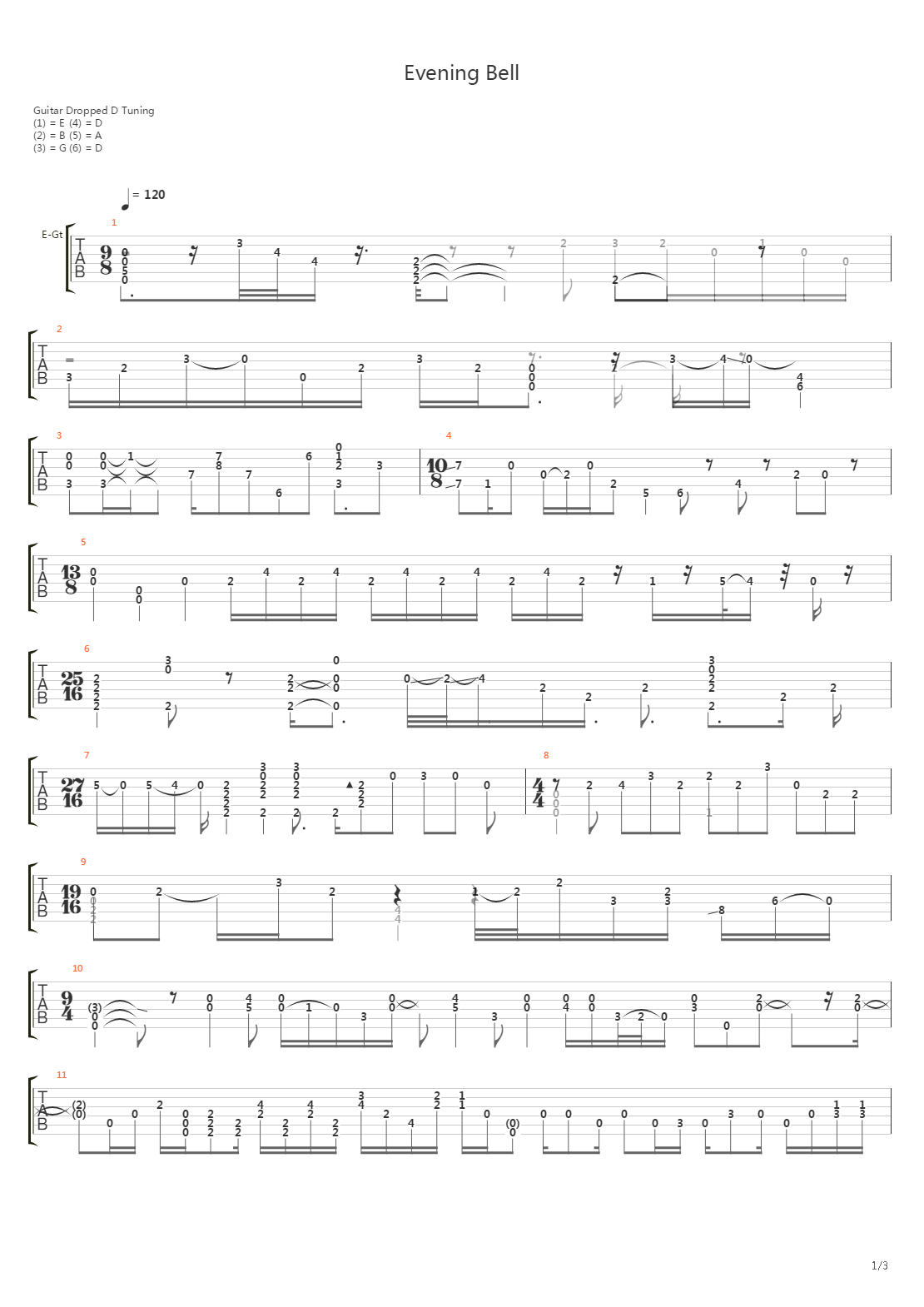 Evening Bell吉他谱