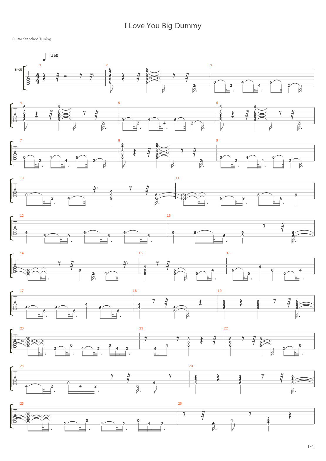 I Love You Big Dummy吉他谱