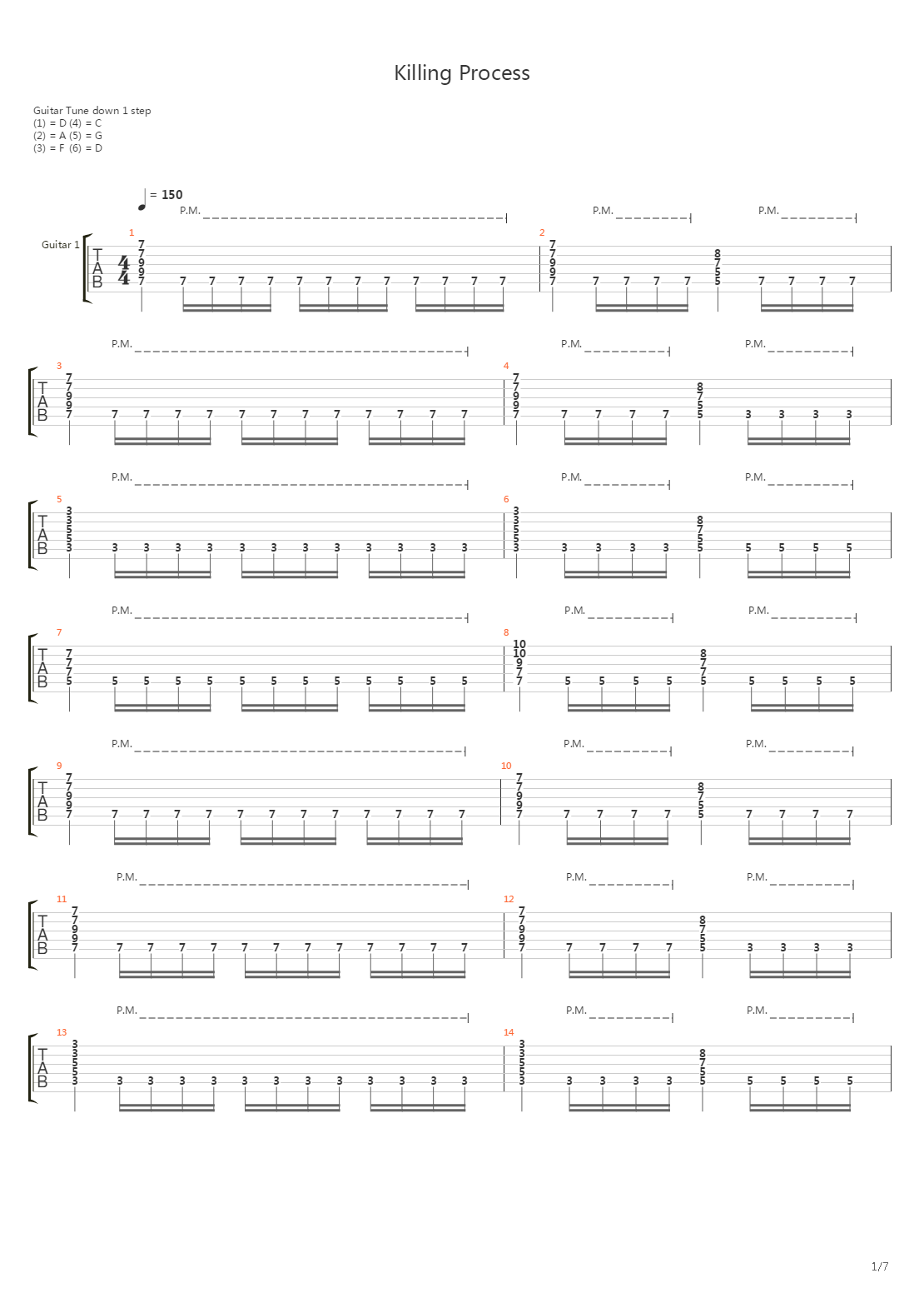 Killing Process吉他谱