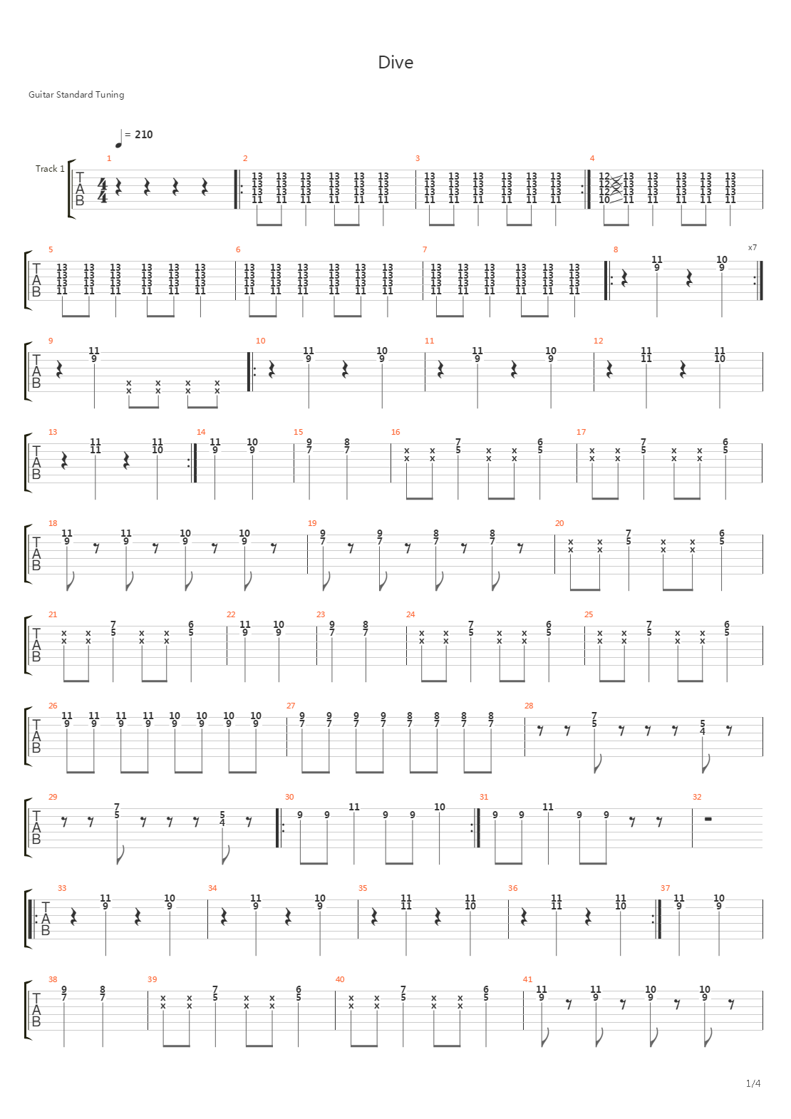 Dive吉他谱