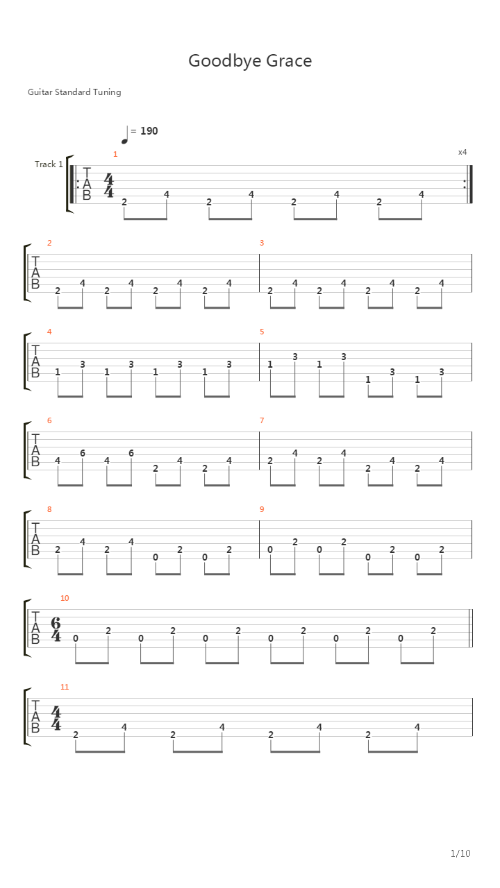 Goodbye Grace吉他谱