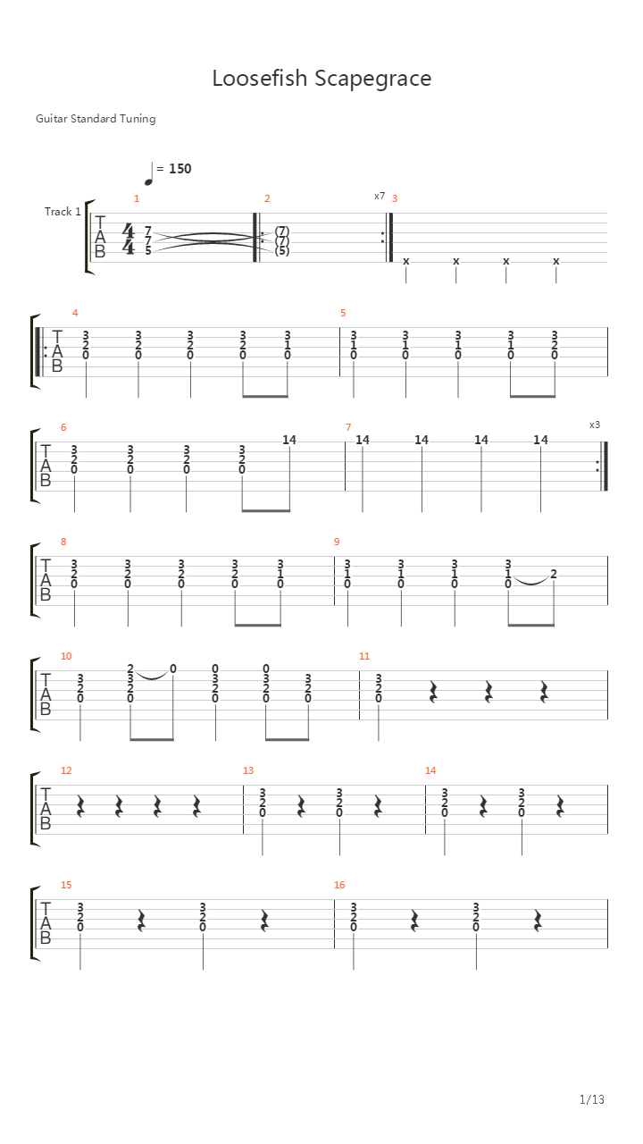 Loosefish Scapegrace吉他谱