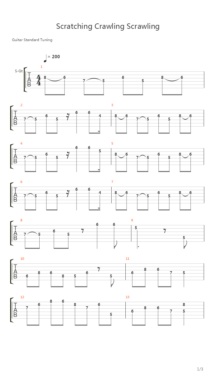 Scratching Crawling Scrawling吉他谱