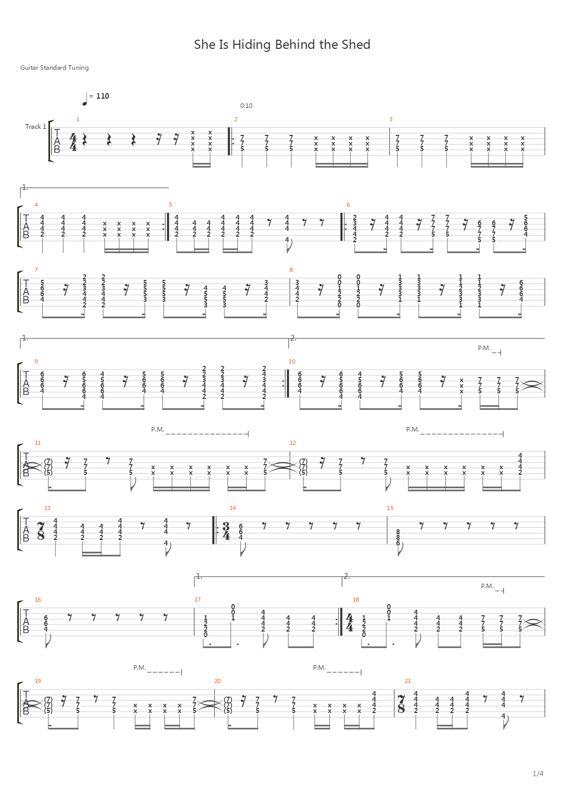 She Is Hiding Behind The Shed吉他谱