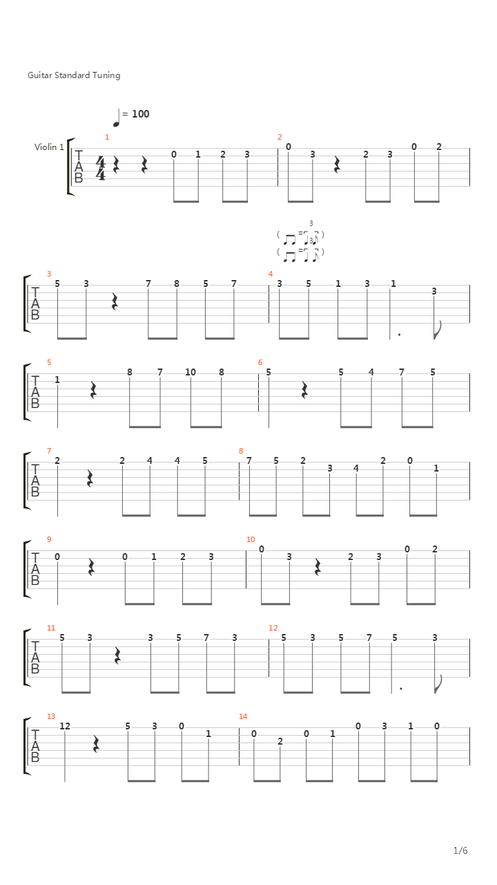 Tango吉他谱
