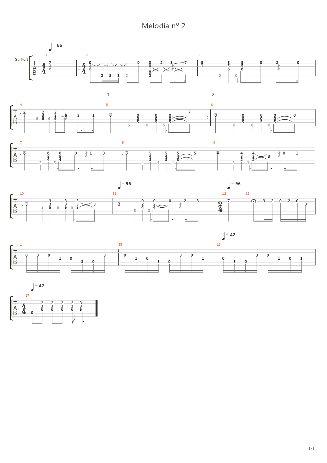 Melodia N 2吉他谱