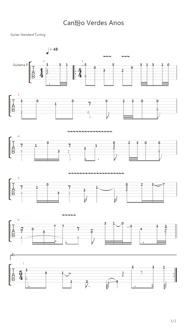 Verdes Anos吉他谱