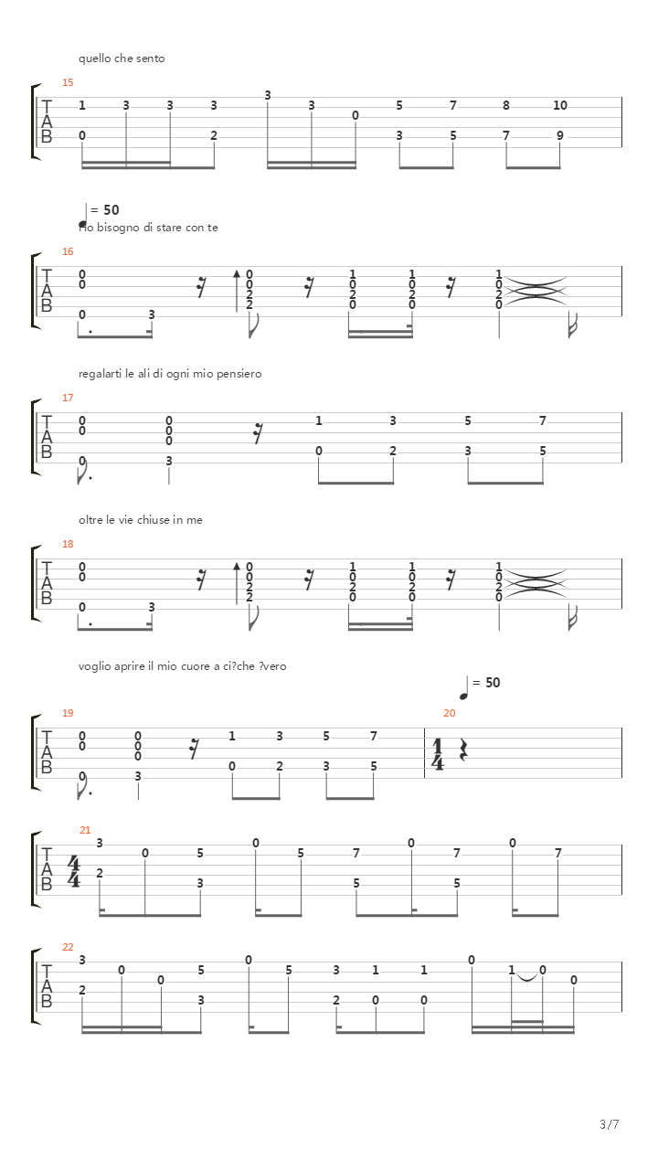 Quello Che Sento吉他谱