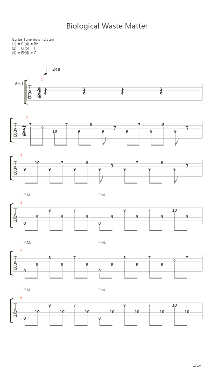Biological Waste Matter吉他谱