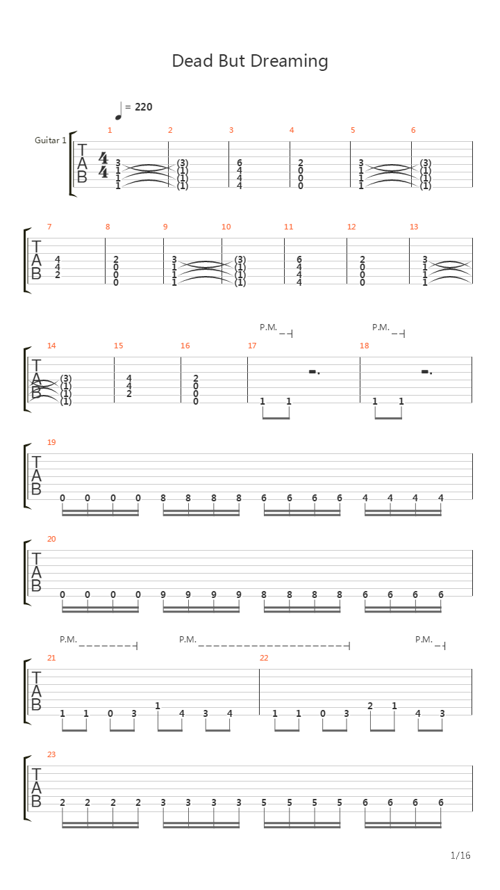 Dead But Dreaming吉他谱
