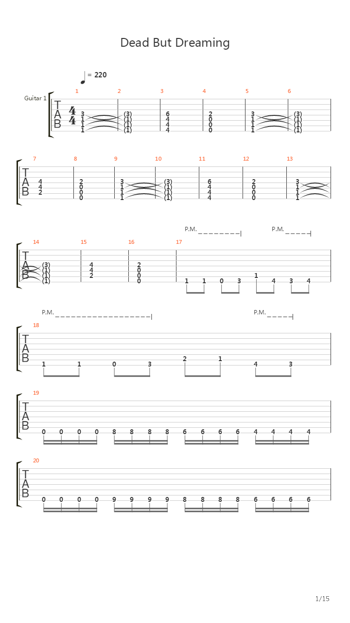 Dead But Dreaming吉他谱