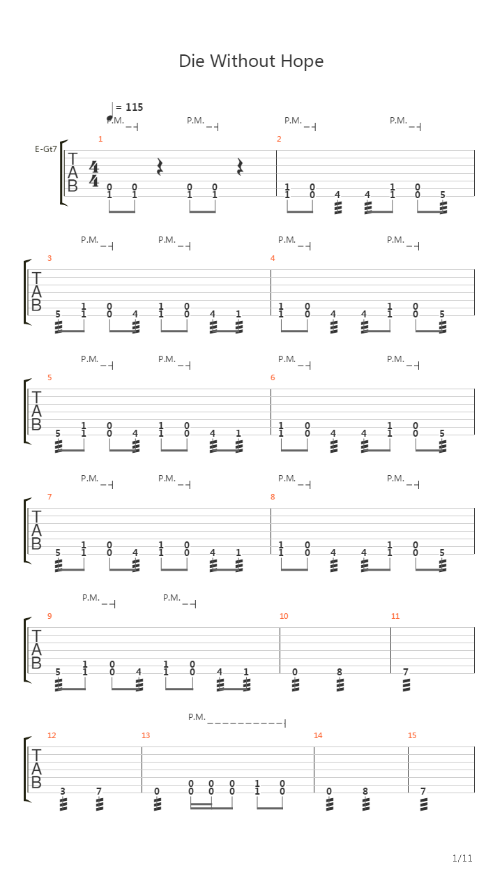 Die Without Hope吉他谱
