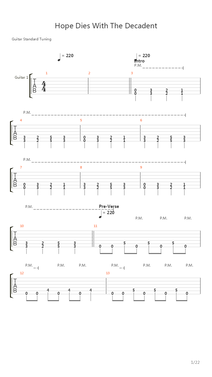 Hope Dies With The Decadent吉他谱