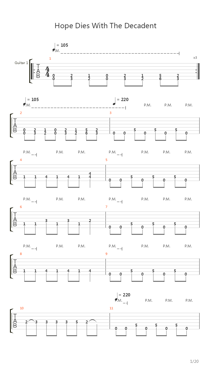 Hope Dies With The Decadent吉他谱