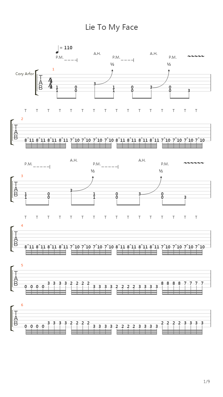 Lie To My Face吉他谱