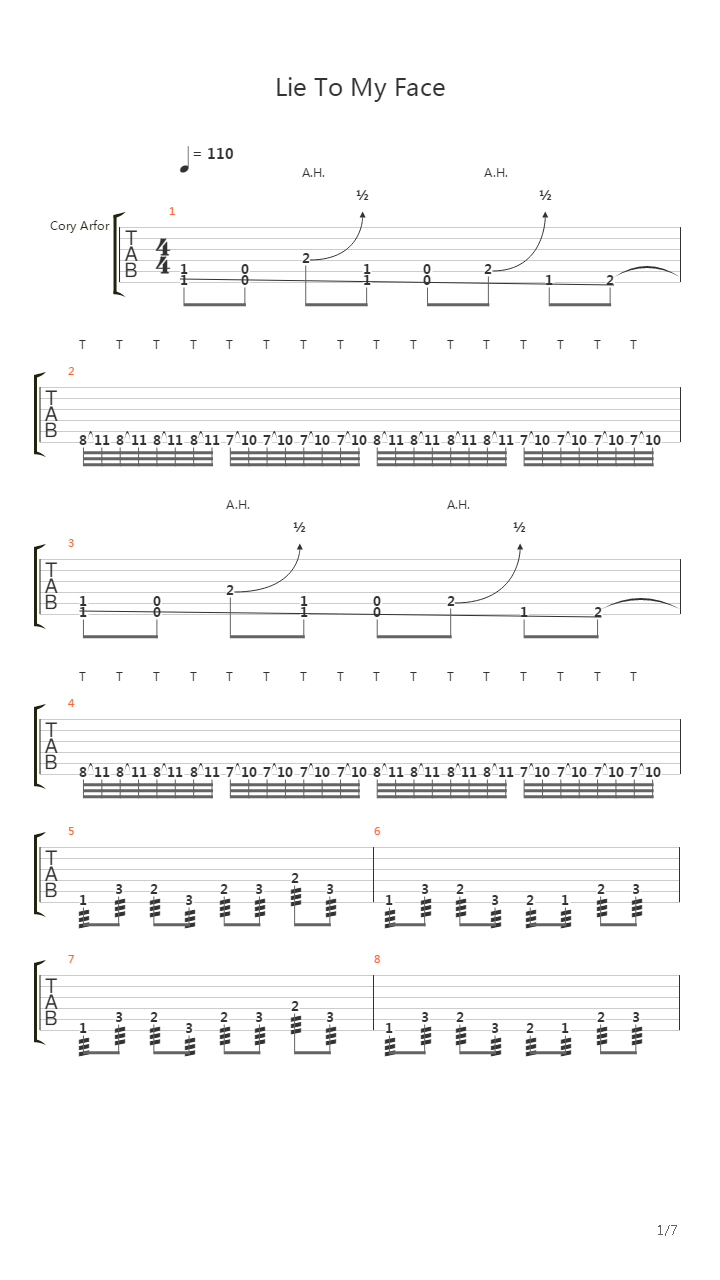 Lie To My Face吉他谱