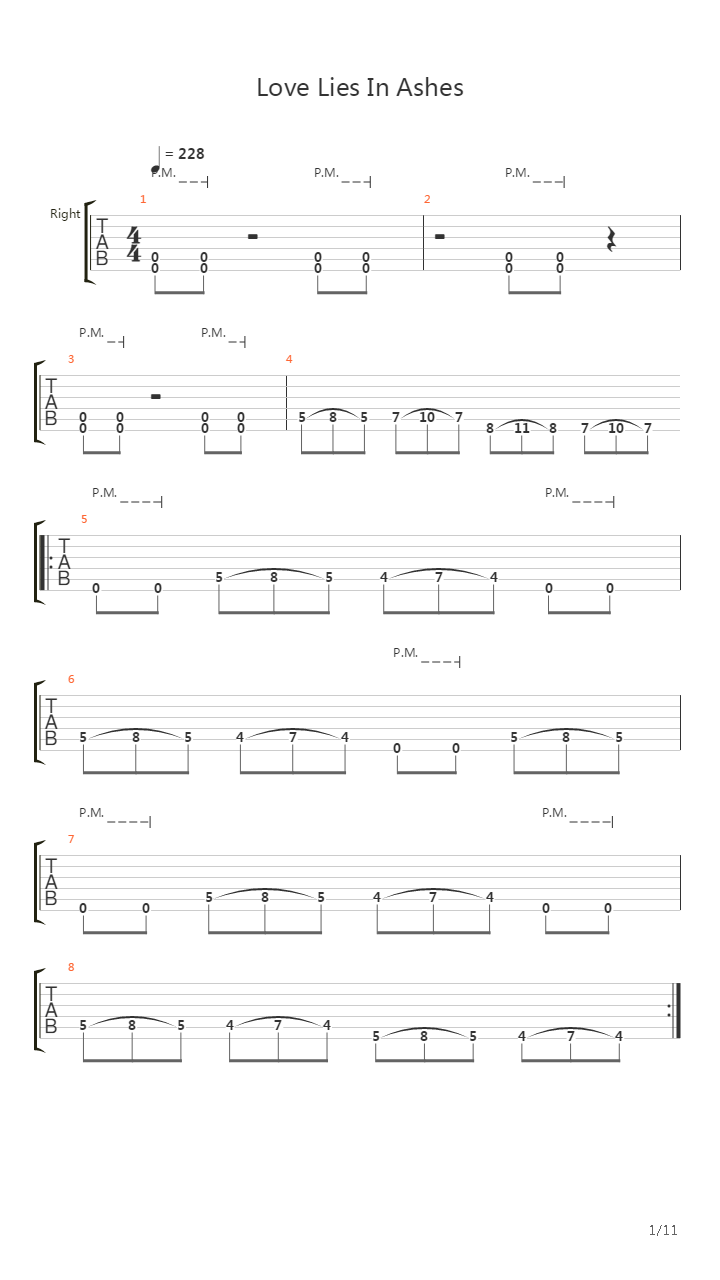 Love Lies In Ashes吉他谱