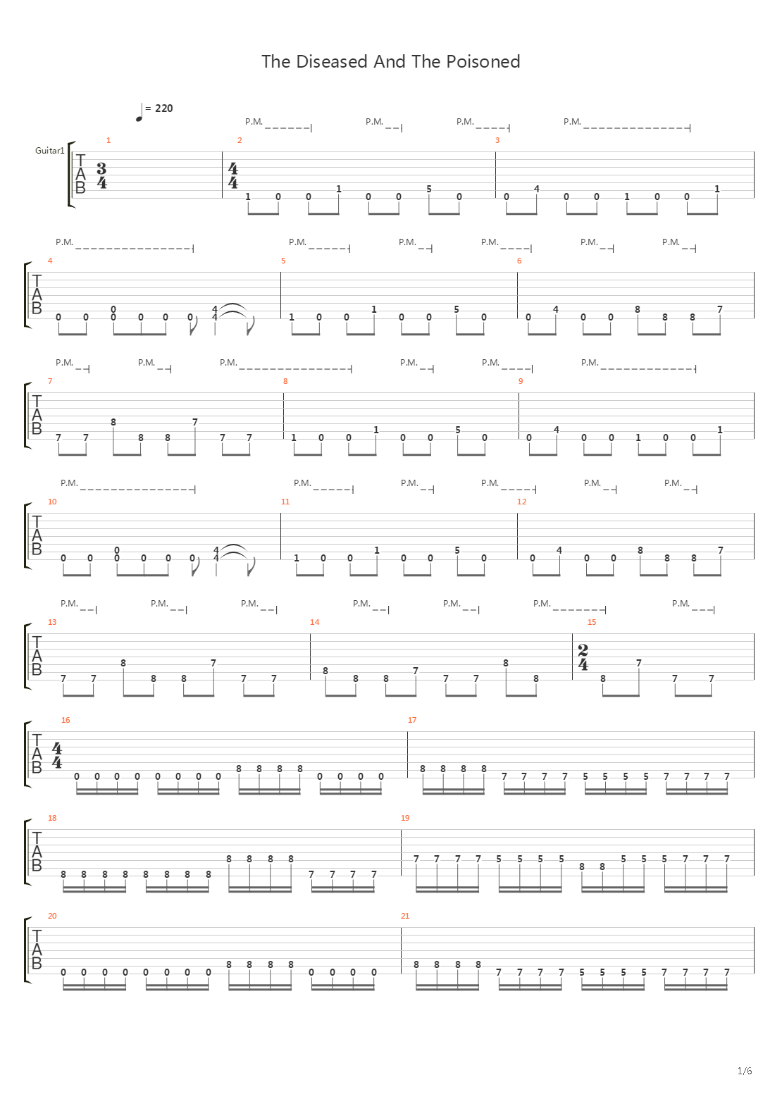 The Diseased And The Poisoned吉他谱