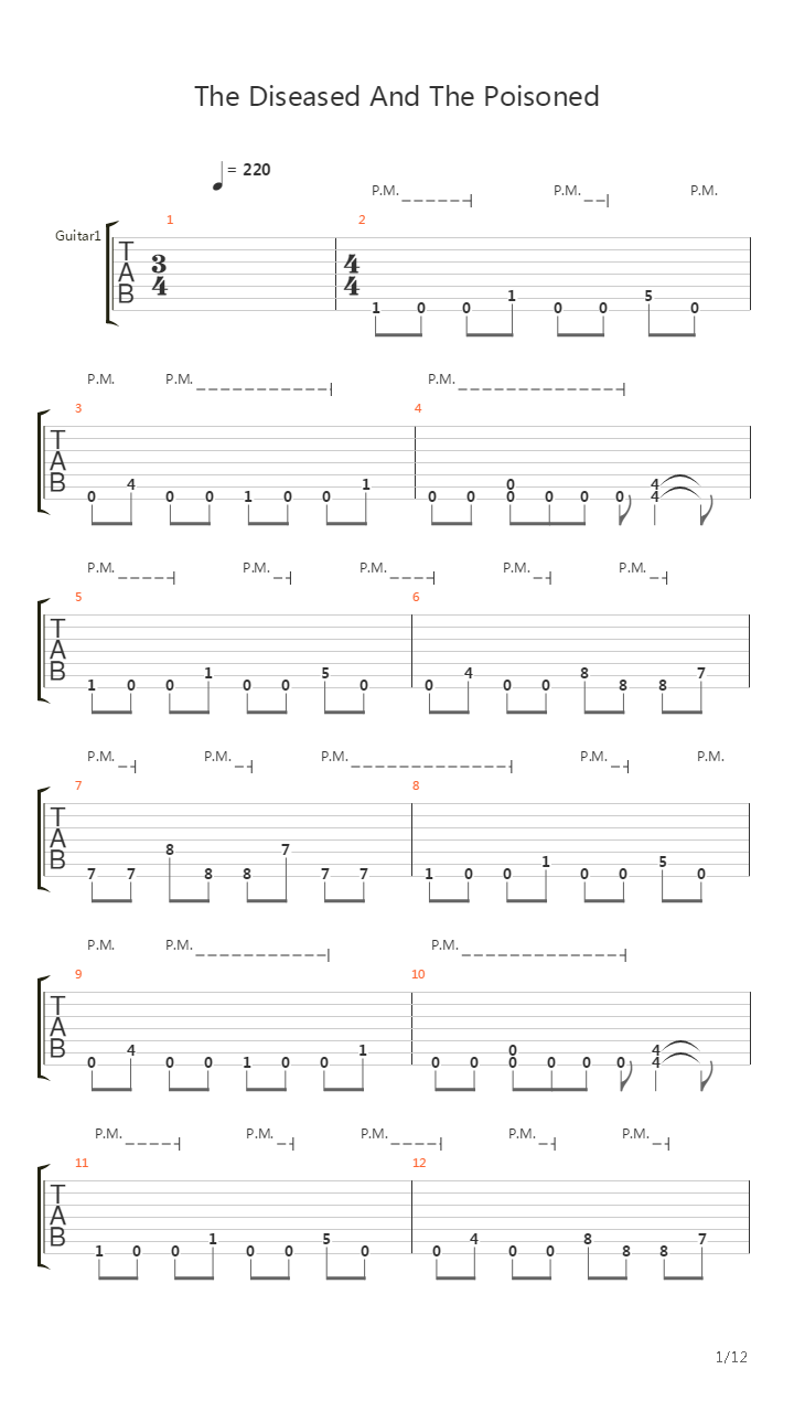 The Diseased And The Poisoned吉他谱