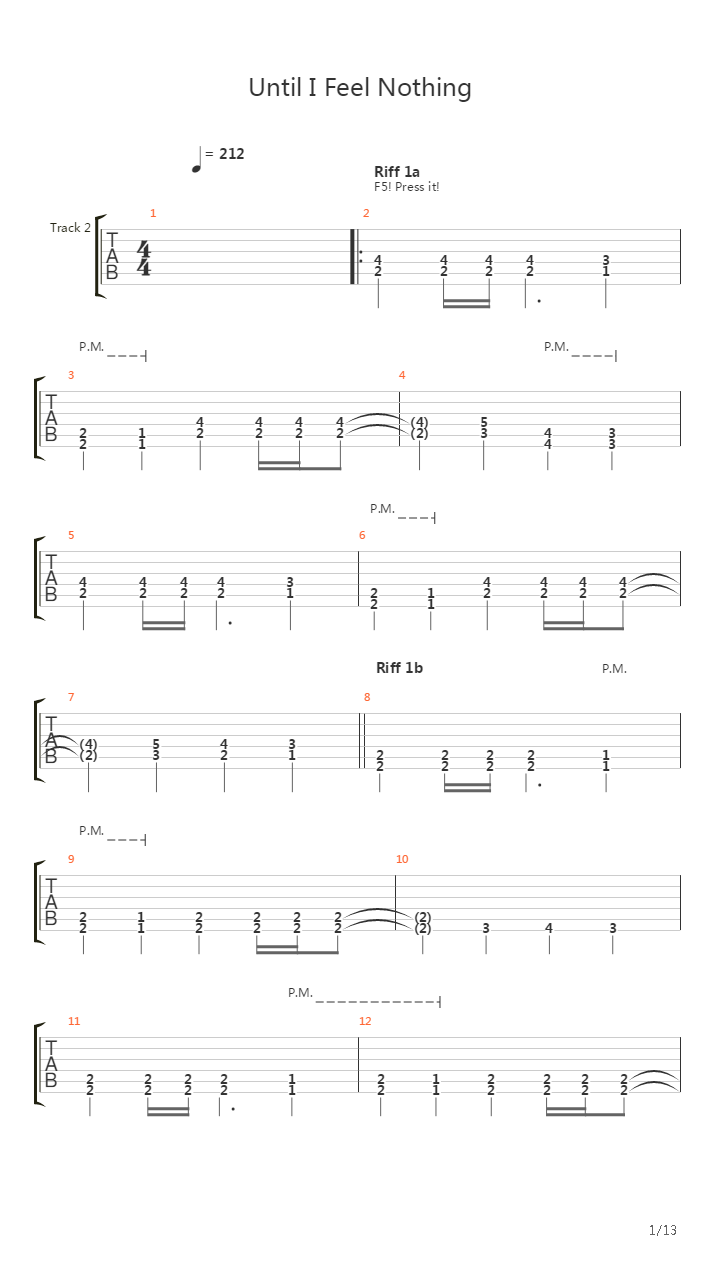 Until I Feel Nothing吉他谱