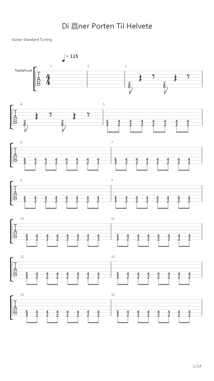 Vi Apner Porten Til Helvete吉他谱