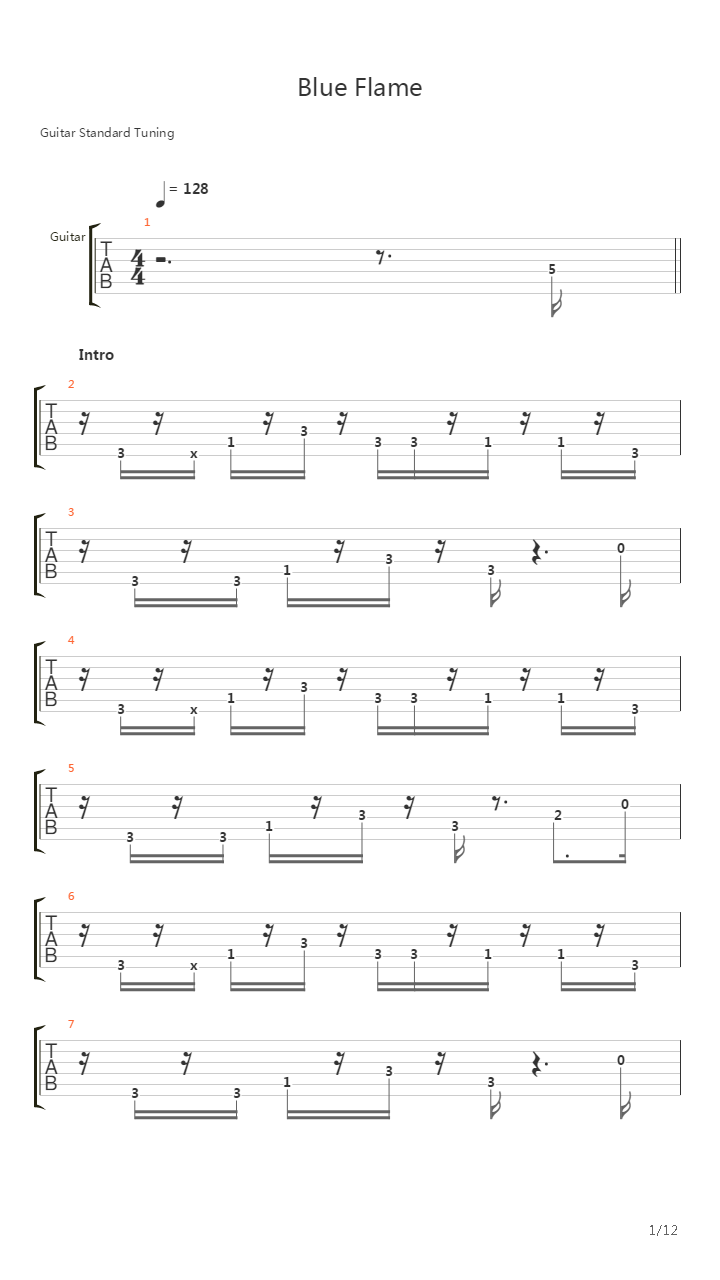 Blue Flame吉他谱