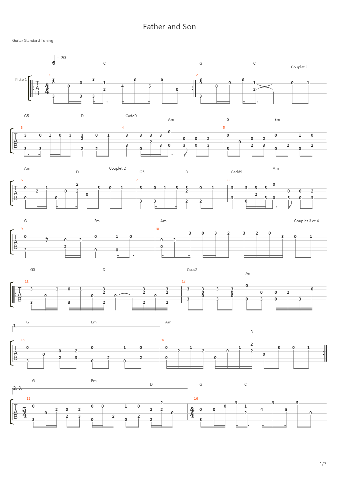 Father And Son吉他谱