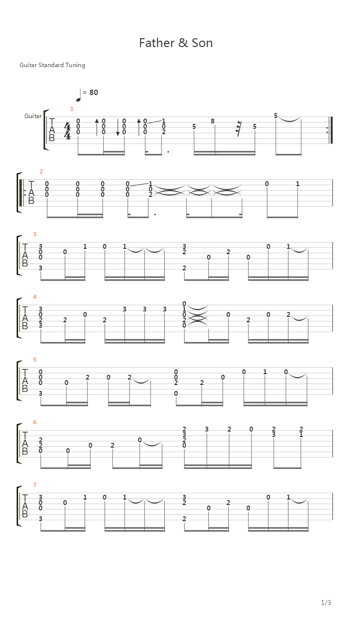 Father And Son吉他谱