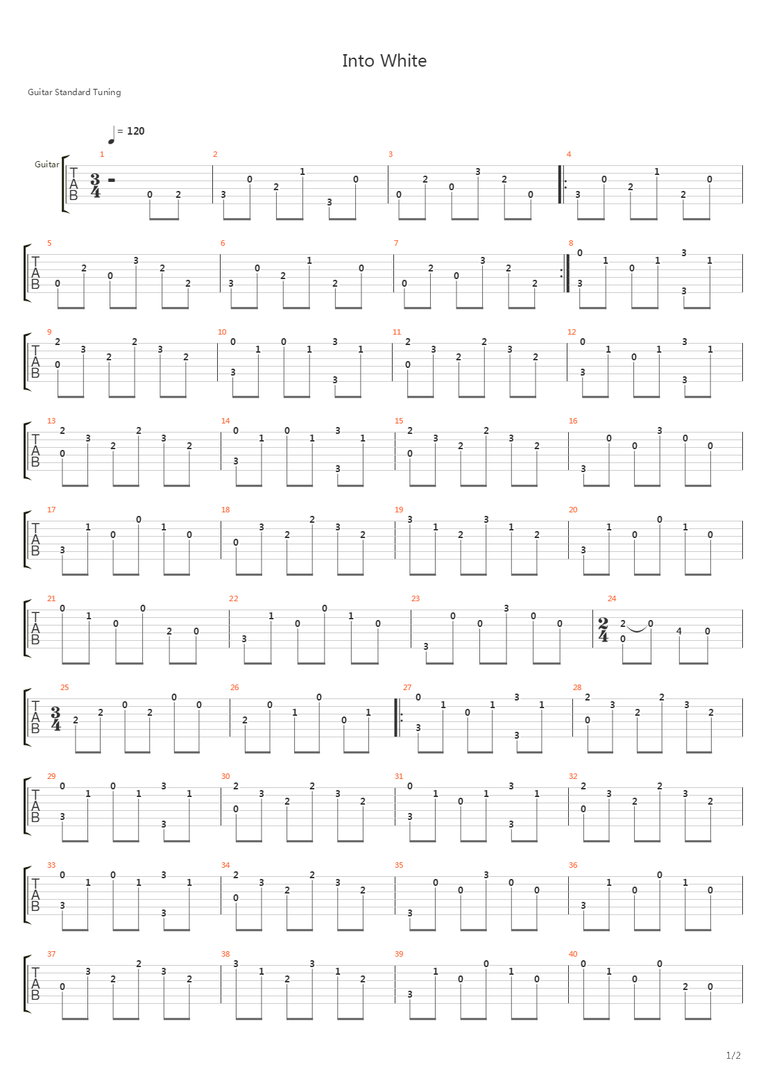 Into White吉他谱
