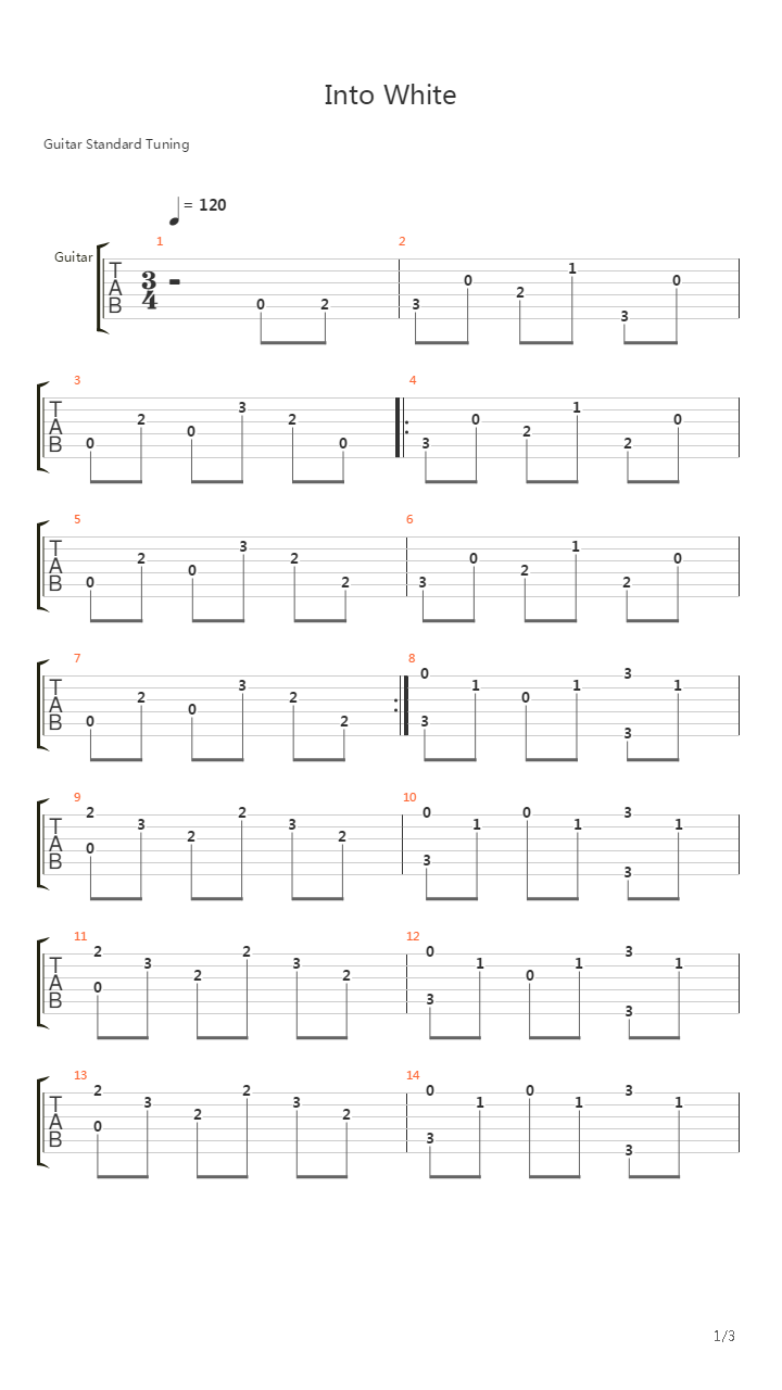 Into White吉他谱