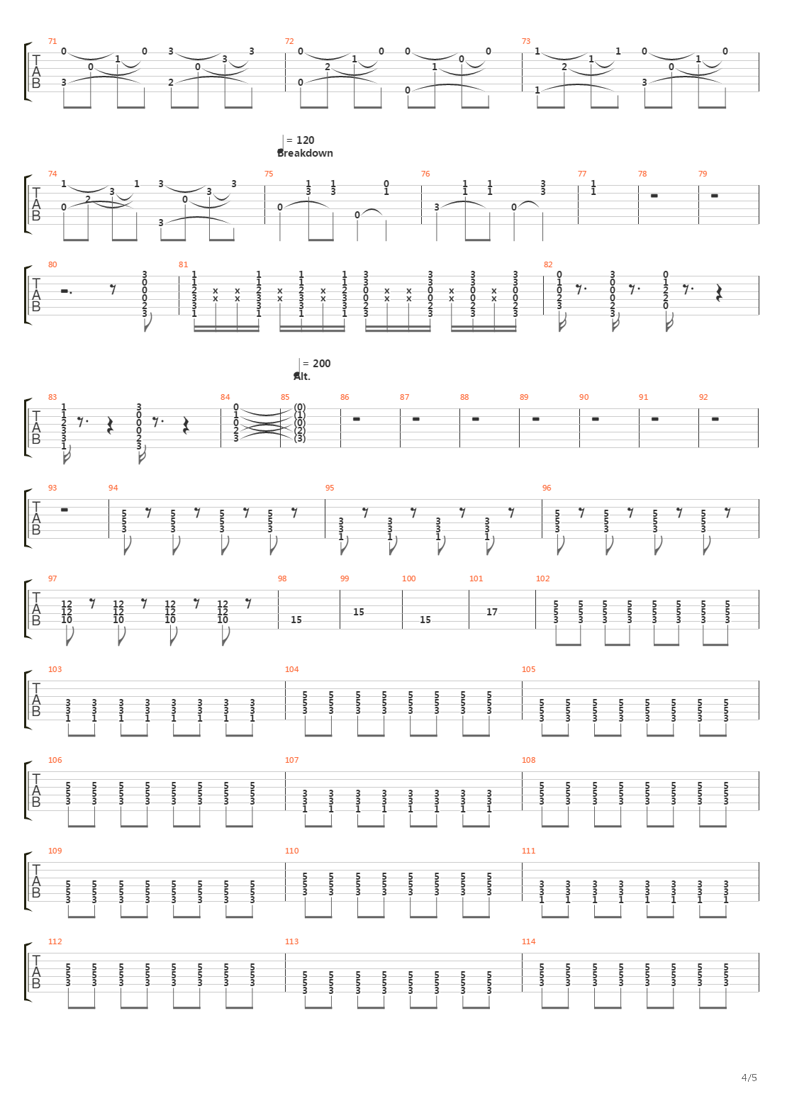 On And On And On吉他谱
