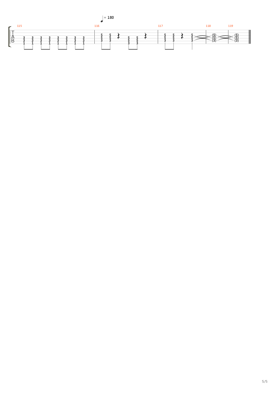 On And On And On吉他谱