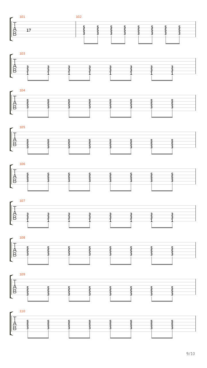 On And On And On吉他谱