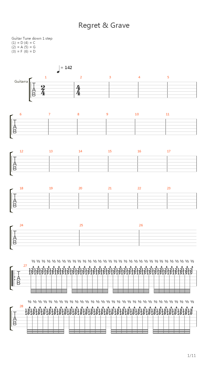 Regret And The Grave吉他谱