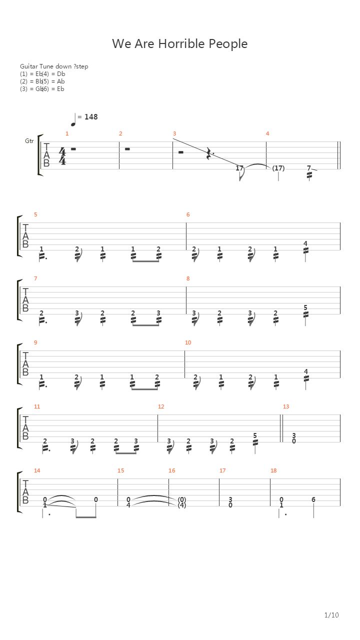 We Are Horrible People吉他谱