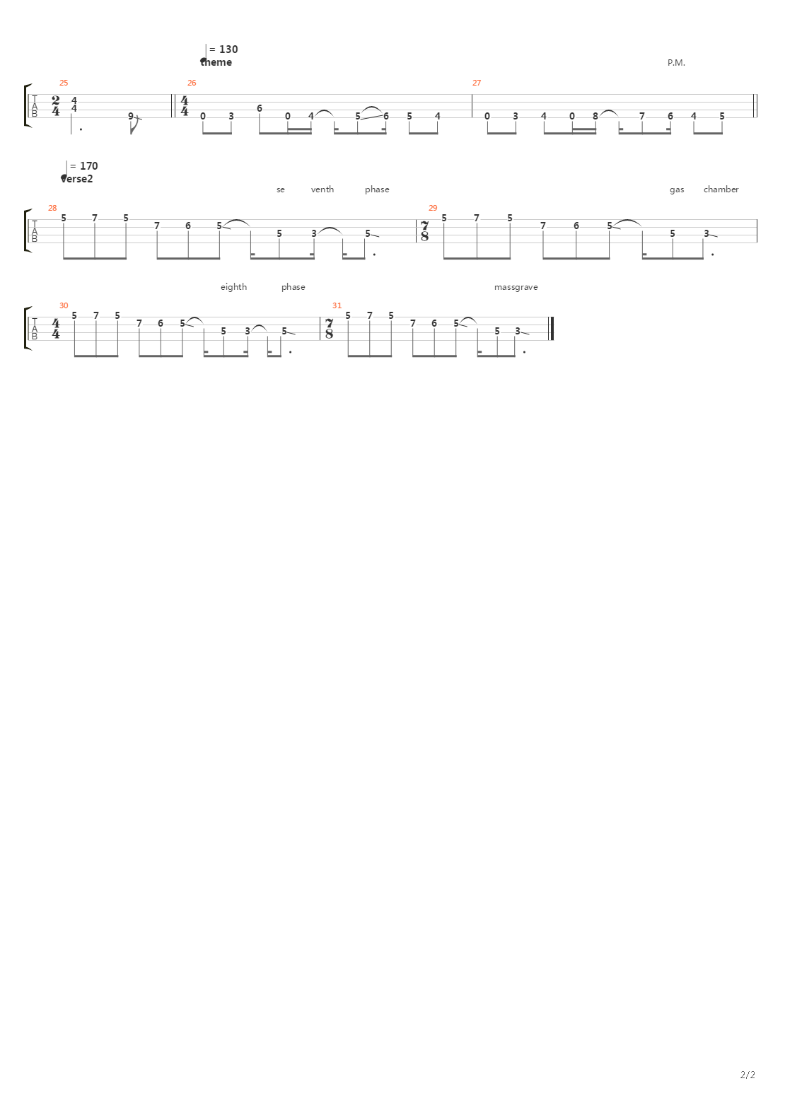Process吉他谱