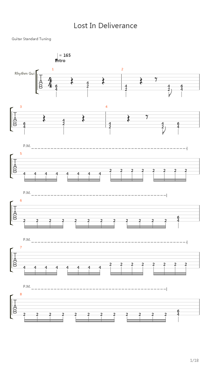 Lost In Deliverance吉他谱