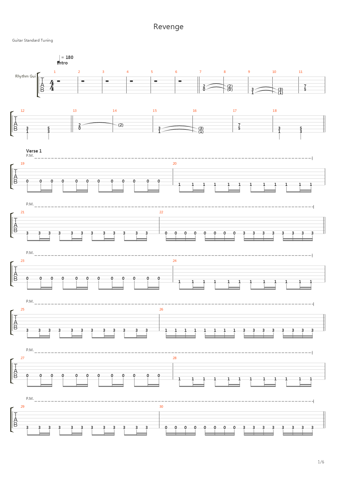 Revenge吉他谱