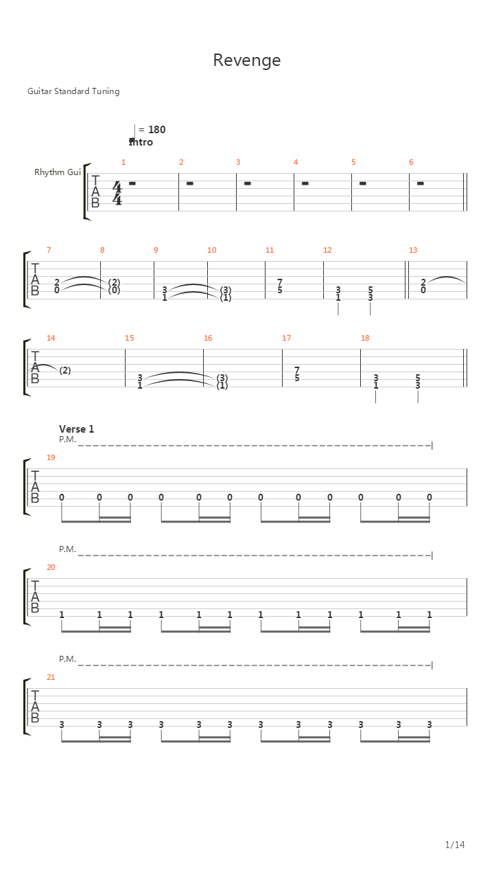 Revenge吉他谱
