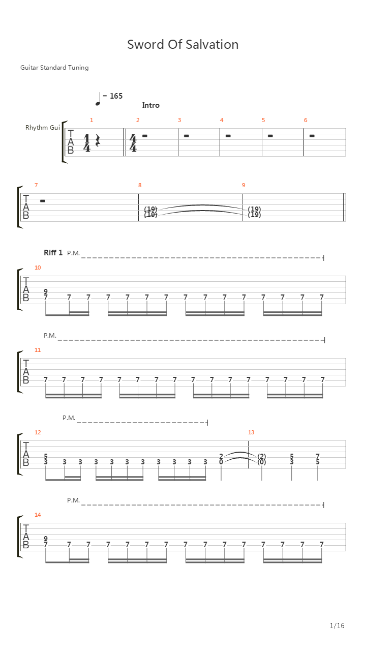 Sword Of Salvation吉他谱