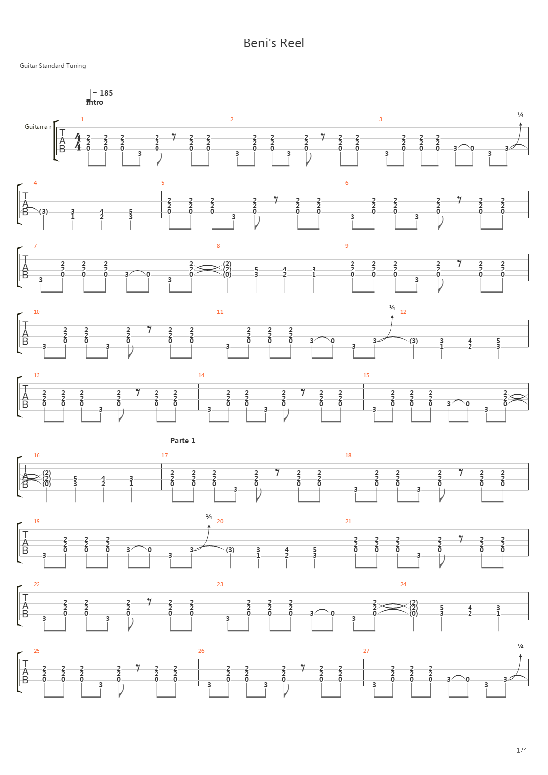 Benis Reel吉他谱