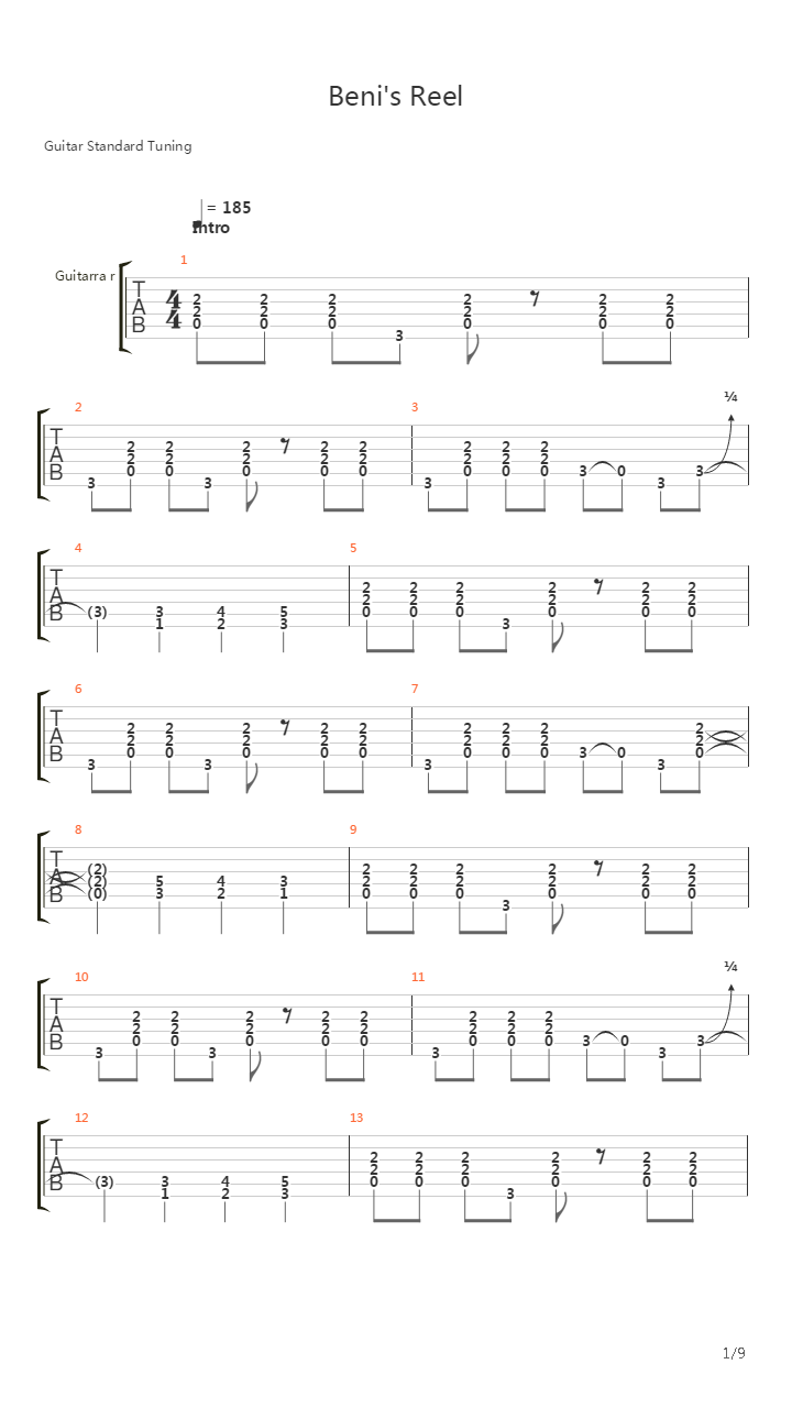 Benis Reel吉他谱