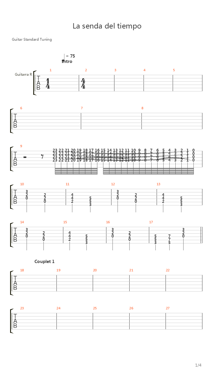 La Senda Del Tiempo吉他谱
