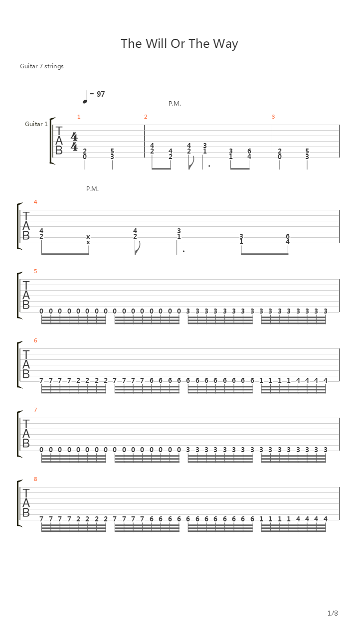 The Will Or The Way吉他谱